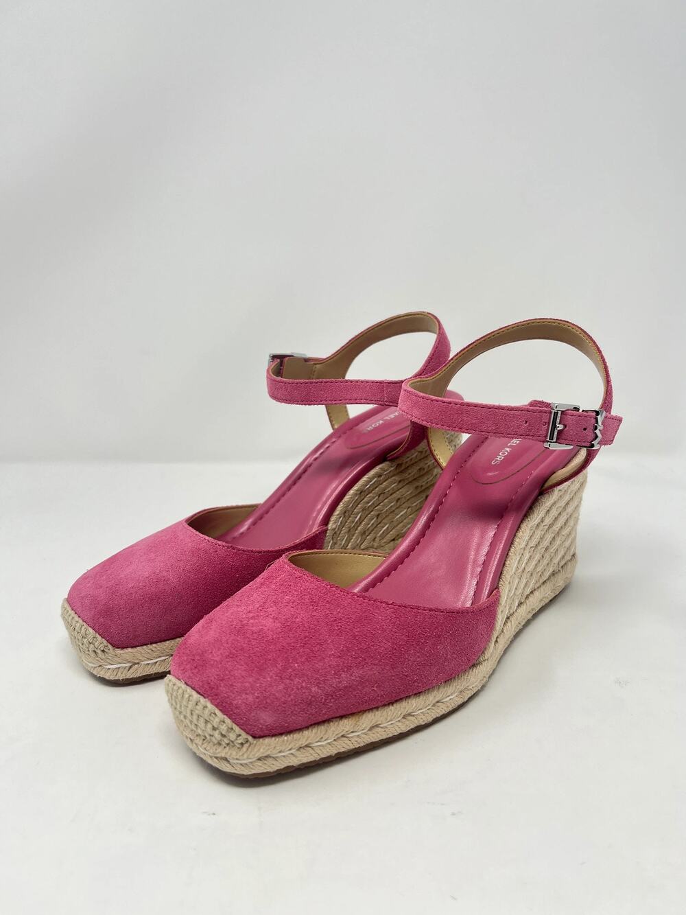 Michael Kors Women's 7.5 Kenzie Rosewood Suede Wedges